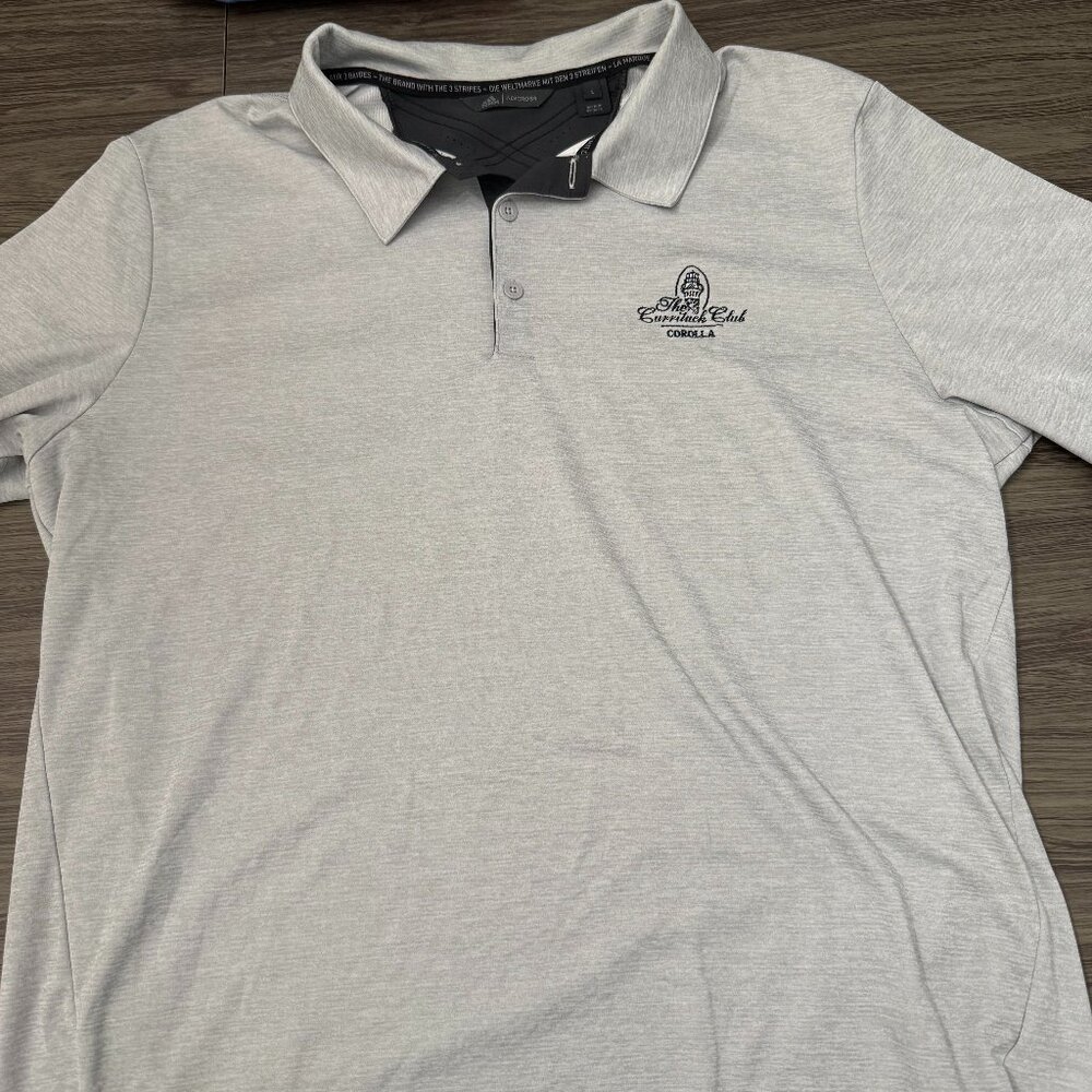 Adidas Men's Gray Golf Polo -- Currituck Club Corolla -- Like New